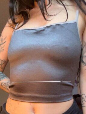 OG American apparel colorblock disco tank shiny square neck cami crop top